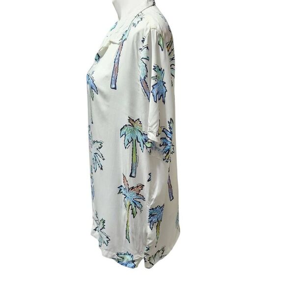 Denim & Flower Ricky Singh men's palm tree print shirt white colorful Size Large - Picture 2 of 8